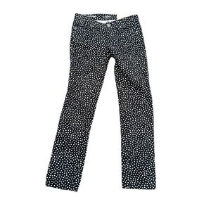 LOFT‎ Black and Cream Polka Dot modern straight size 4 pants